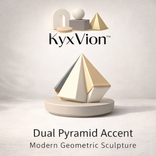 KyxVion™ Dual Pyramid Accent – Modern Geometric Shelf Decor Sculpture