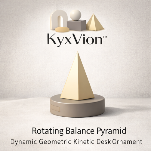 KyxVion™ Rotating Balance Pyramid – Modern Geometric Sculpture with Kinetic Motion