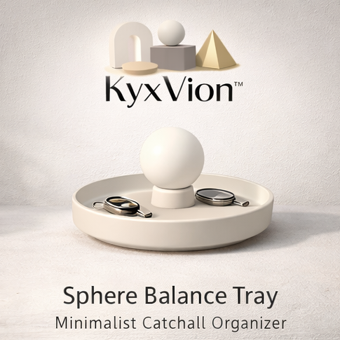 KyxVion™ Sphere Balance Tray – Minimalist Geometric Catchall Decor & Jewelry Holder
